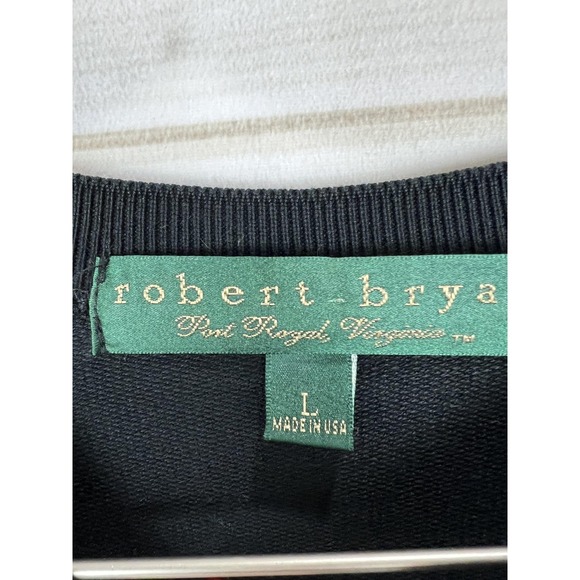 Robert Bruce Sweater Mens Large Black Argyle Supima Cotton Pullover Preppy USA - Picture 3 of 7